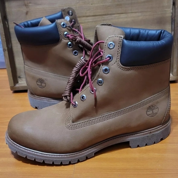 Timberland Mens Premium 6 Inch Waterproof Medium Brown NuBuck Sz 13 - Picture 1 of 8